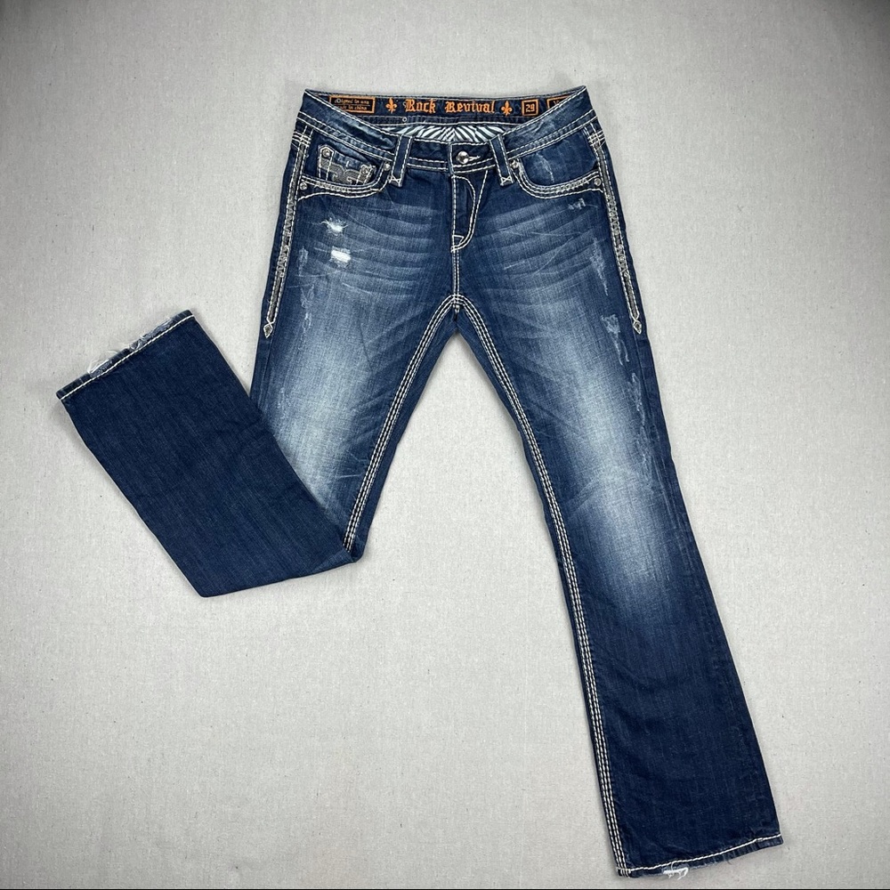 Rock Revival Vivian Boot Distressed Jeans 29